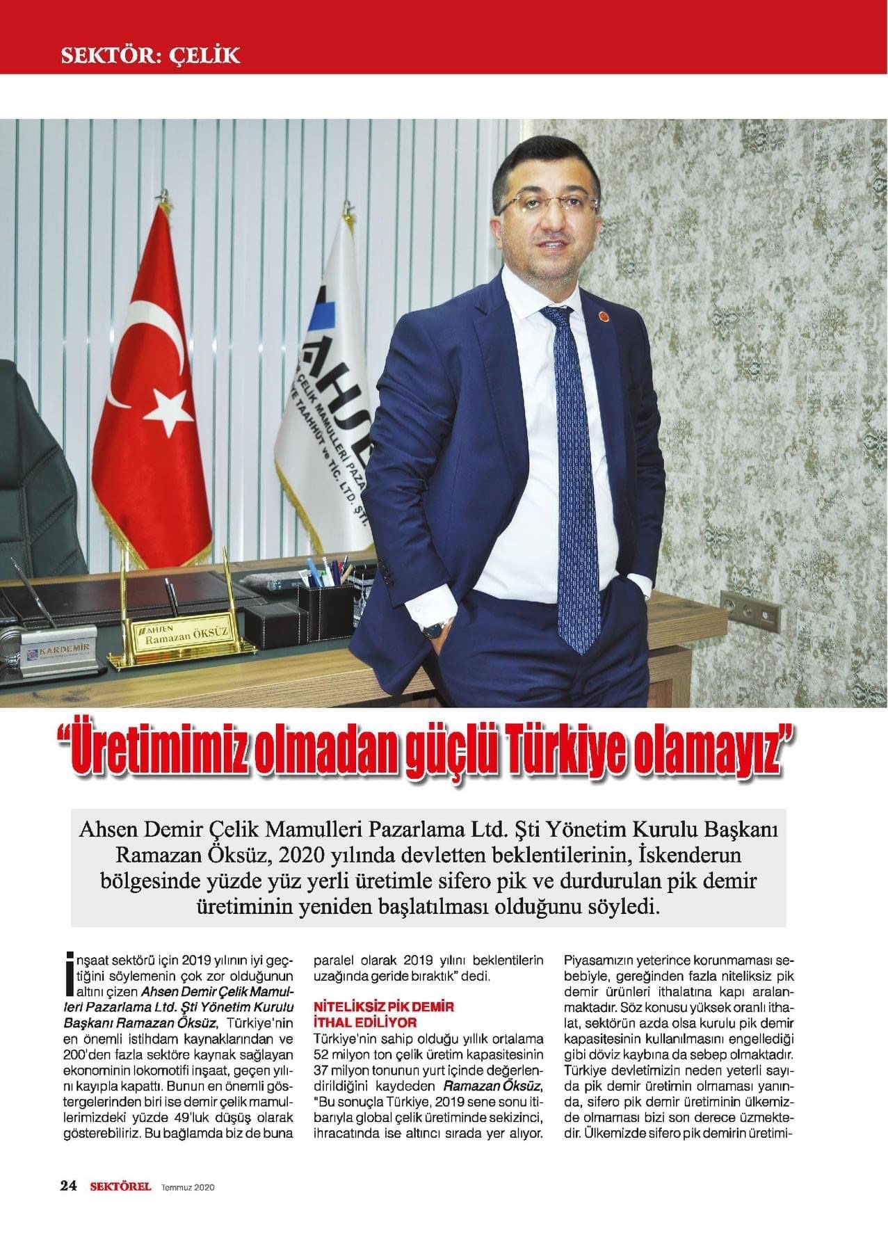 Sektörel Dergisi Temmuz 2020 haberimiz -1-